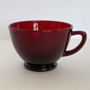 Vintage MCM Anchor Hocking Royal Ruby Red Pressed Glass Tea Coffee Cups